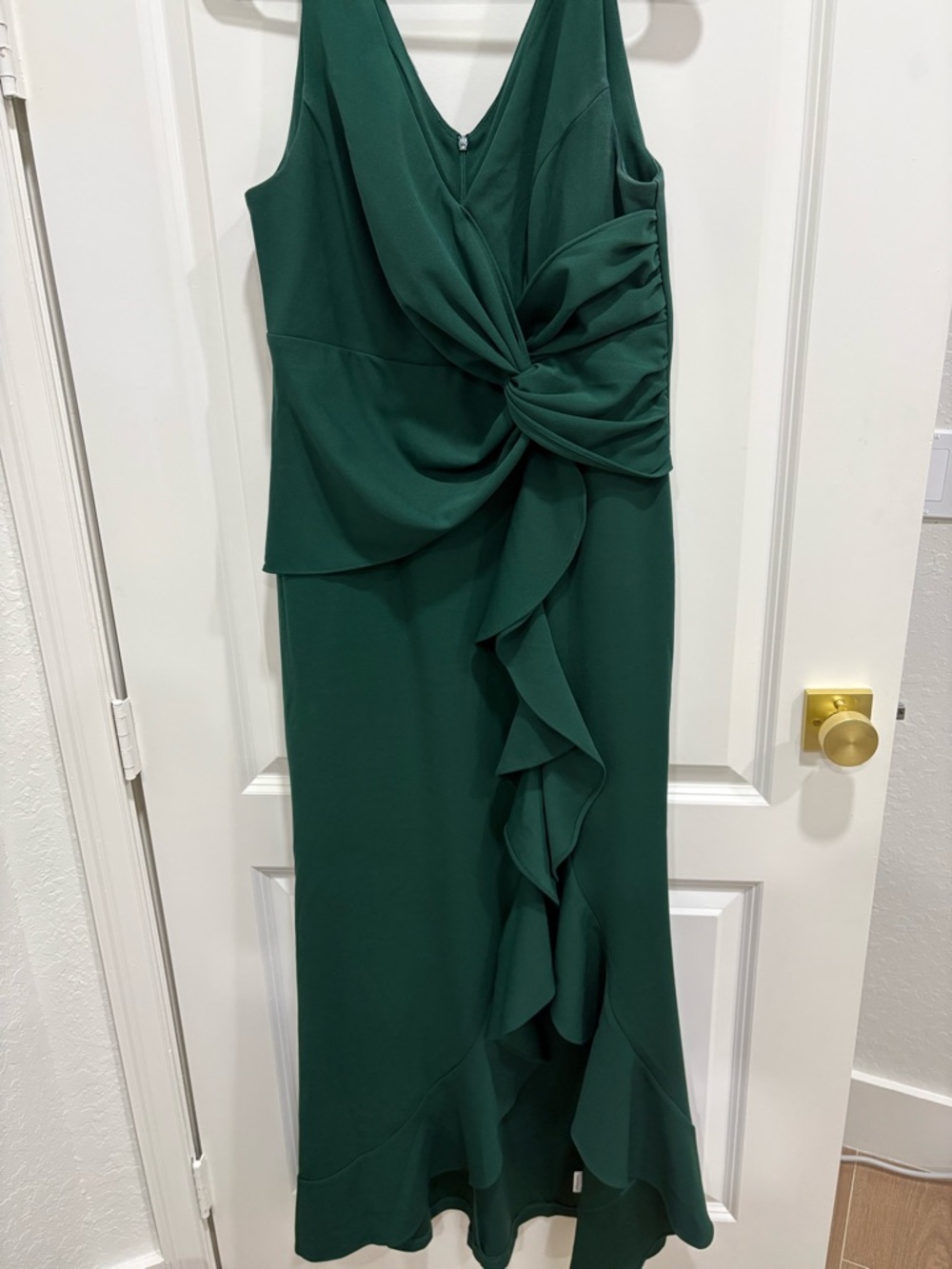 Amazon Emerald Green Twist-Front Maxi Dress